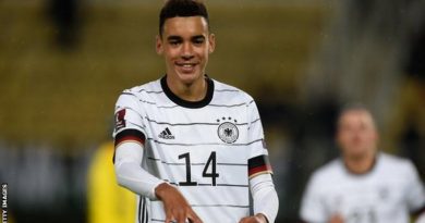 Jamal Musiala scored his first international goal for Germany in the 4-0 win over North Macedonia on Monday which sealed their World Cup place