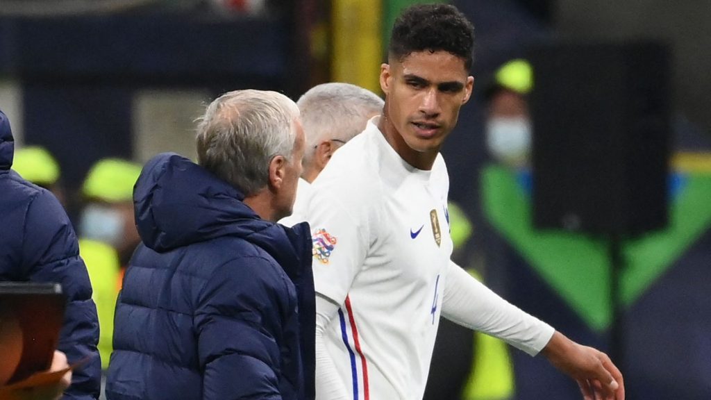 Raphael Varane was substituted before half-time of the Nations League final