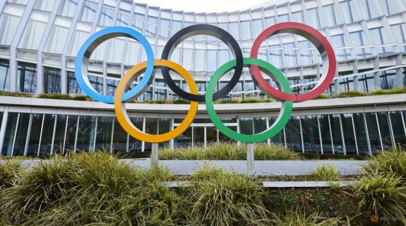 The Olympic rings are pictured in front of the International Olympic Committee (IOC) headquarters in Lausanne, Switzerland, December 7, 2021. REUTERS/Denis Balibouse