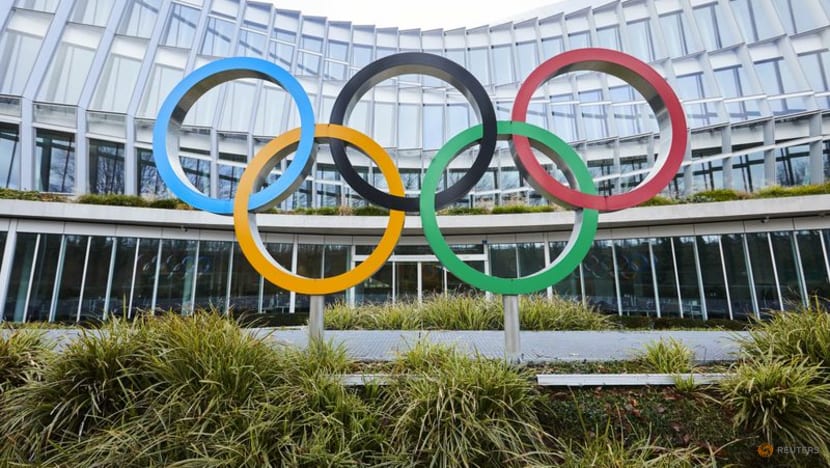 The Olympic rings are pictured in front of the International Olympic Committee (IOC) headquarters in Lausanne, Switzerland, December 7, 2021. REUTERS/Denis Balibouse